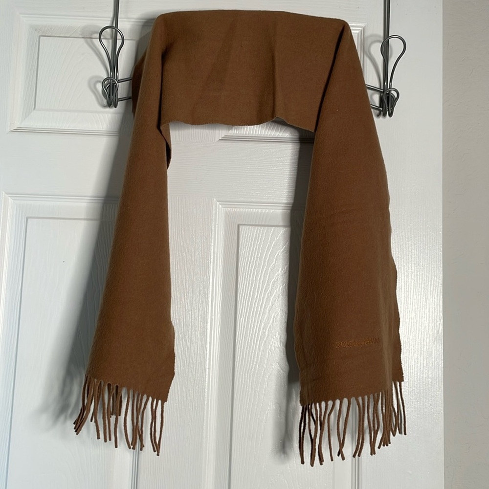 dolce & gabbana cravatte virgin wool & cashmere fringe scarf Vintage